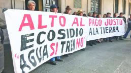 Ejidatarios exigirán indemnización a AMLO por obras del Tren Interurbano, en Toluca
