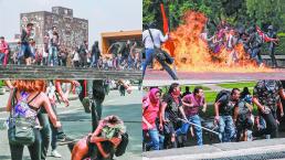 Enfrentamiento entre estudiantes y porros en Rectoría de la UNAM dejó 14 heridos