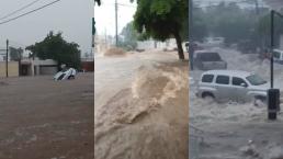 Intensas lluvias sumergen a vecinos en Culiacán; videos muestran impactante realidad