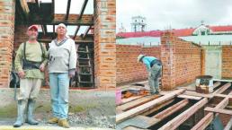 Padre e hijos construyen vivienda con sus propias manos, en Joquicingo