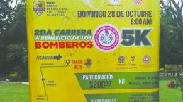 Bomberos organizan carrera a beneficio para juntar fondos, en Cuernavaca