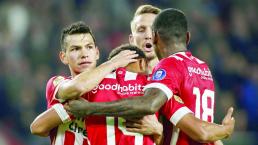 Con anotaciones de Hirving Lozano y Erick Gutiérrez, el PSV golea al Emmen