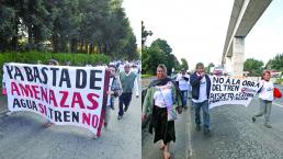 Habitantes de Coapanoaya exigen parar ecocidio por Tren Interurbano