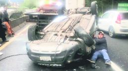 Joven se accidenta por exceso de velocidad sobre la México-Toluca
