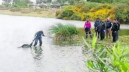 Encuentran a ladrón flotando en la Laguna de Xico, en Valle de Chalco