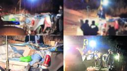 Tráiler destroza camioneta con albañiles que se dirigían a sus casas, en Querétaro