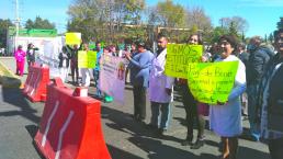 Trabajadores del Sector de Salud exigen bono sexenal, en el Valle de Toluca
