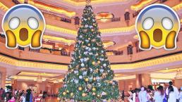 Hotel se luce y adorna árbol de Navidad con diamantes, en Italia