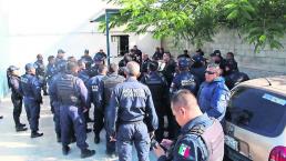 Policías de Jiutepec protestan por falta de pagos y aguinaldo