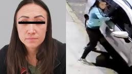 Mujer cristalazo robo vehículos Naucalpan