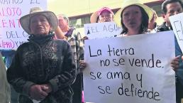 Manifestantes Exigen justicia Desalojo Tlalcilalcalpan