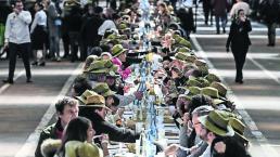 Banquete gigante Mesa de comida Récord Guinness Francia