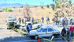 Choque mortal vehículos Almoloya de Juárez