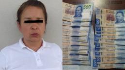 Detienen mujer 10 mil pesos falsos Teotihuacán