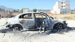 Hallan cadáver Descuartizado Incinerado Auto en llamas Edoméx