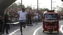 Usain Bolt es mucho más rápido que un mototaxi