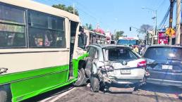 Choque de rutes Mujer herida Xochimilco CDMX