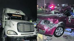 Muere perito Choca contra camión Edoméx Texcoco
