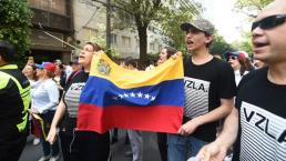 manifestantes venezolanos embajada de venezuela en méxico polanco juan guaidó nicolás maduro
