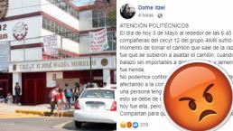 Disparan a alumna Transporte público Disparo en la pierna CDMX CECyT 12