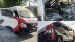 Caen dos asaltantes que quemaron una camioneta de pasajeros en Edomex