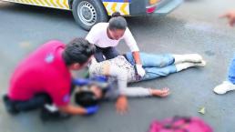 motociclista derrapa tope lesionado yautepec