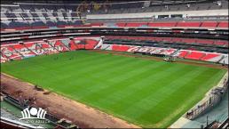 La cancha del Estadio Azteca ya está lista