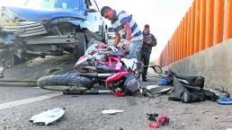 accidente autopista México-Puebla valle de chalco motociclista