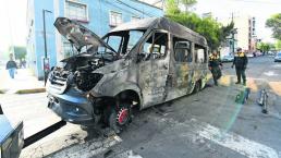 Grupos criminales incendian unidades de transporte público en Edomex y GAM 