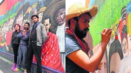 Ayuntamiento de Toluca paga con agua y dulces a muralistas de identidad indígena