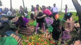 Camión verdura volcado Toluca