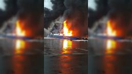 Secretaría de Marina incendio barco