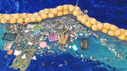 nuevo sistema limpia la isla de plástico de pacifico