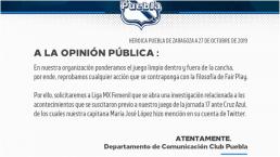 Tras supuesto acoso, Puebla pide investigación a la Liga MX Femenil