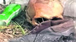 pepenador halla osamenta huesoso cráneo fémur humanos basura basurero nezahualcóyotl