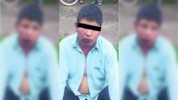 Habitantes de Toluca amarran y golpean a hombre tras intentar asaltar a madre e hija