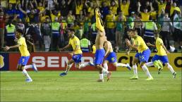 Los brasileños festejan el campeonato en la cancha 