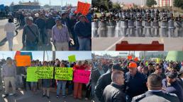 protesta bloqueo santa lucia trabajadores aeropuerto