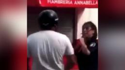 mujer policía cachetea bofetada motociclista san nicolás buenos aires argentina video lo detienen 