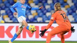 Hirving "Chucky" Lozano anota gol en Cuartos de Final de la copa de Italia