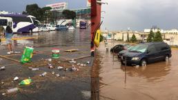 ​Lluvias dejan inundaciones en al menos 5 puntos en libramiento de Atlacomulco