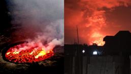 Estas son las imágenes de erupción de volcán que destruyó cientos de casas, en el Congo 