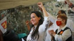 Michelle Núñez Ponce de Morena celebra triunfo en Valle de Bravo