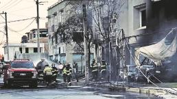 'Flamazo' de una pipa de gas provoca fuerte incendio en San Pablo Autopan en el Edomex