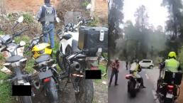 Hallan motos de alta gama robadas en asalto de grupo armado que se hizo viral, Edomex