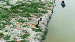 Cuerpos de víctimas de Covid emergen de un río al que fueron arrojados, en la India