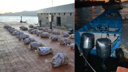 Atoran a cinco cuando transportaban en el mar 728 kilos de cocaína, en Acapulco