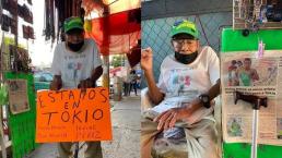 Abuelo apoya a su nieto desde su puesto en Morelos por su participación en JO