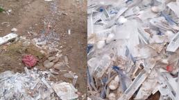 Pepenadores reportan abandono de cientos de jeringas usadas, en un basurero de Oaxaca