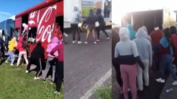Mujeres encapuchadas atacan y roban camiones de Coca Cola, Bimbo y Marinela, en Morelos